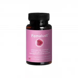 Femalust - Östrogen Nahrungsergänzungsmittel für Frauen für weibliche Vitalität & Leidenschaft –Damiana, Panax ginseng,Muira Puama, Gokshura (Tribulus Terrestris), Vitamin D3, Vitamin E - Vegetarisch, gluten & laktosefrei - 60 Kapseln